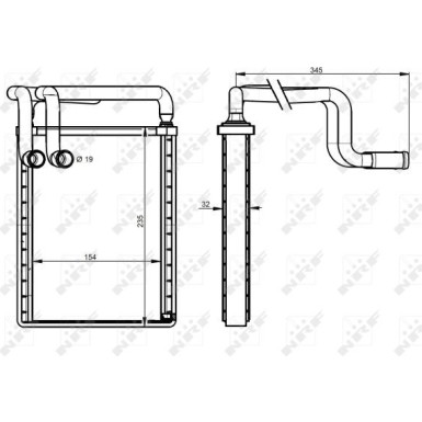 NRF Wärmetauscher, Innenraumheizung mit Rohr EASY FIT 54336 NRF Wärmetauscher, Innenraumheizung mit Rohr EASY FIT 54336
