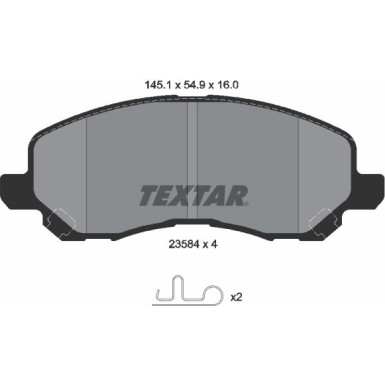 Textar Bremsbelagsatz, Scheibenbremse 2358401