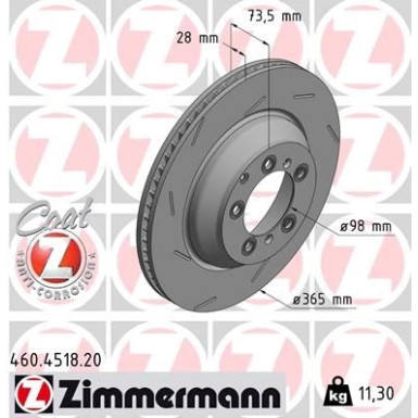 Zimmermann Bremsscheibe Coat Z 460.4518.20