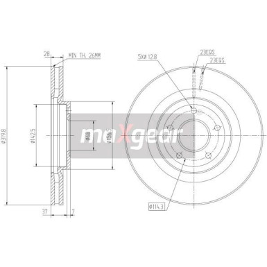 Maxgear Bremsscheibe 19-2364