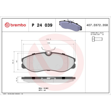 Brembo Bremsbelagsatz, Scheibenbremse PRIME LINE P 24 039
