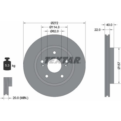 Textar Bremsscheibe PRO 92289403 Textar Bremsscheibe PRO 92289403