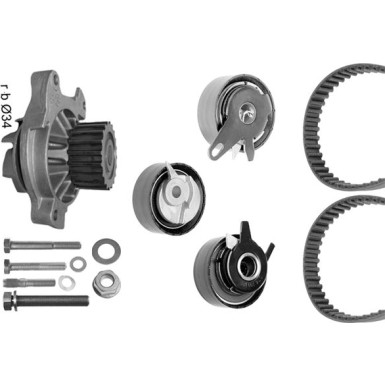 BOSCH Wasserpumpe + Zahnriemensatz 1 987 948 873