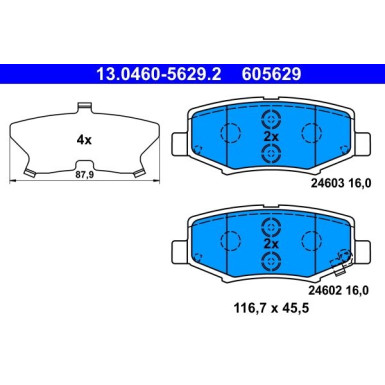 Bremsbelagsatz, Scheibenbremse 13.0460-5629.2 Bremsbelagsatz, Scheibenbremse 13.0460-5629.2