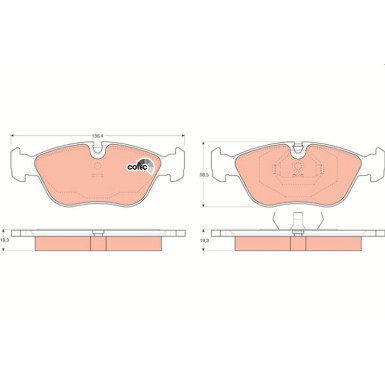 TRW Bremsbelagsatz, Scheibenbremse COTEC GDB1159 TRW Bremsbelagsatz, Scheibenbremse COTEC GDB1159