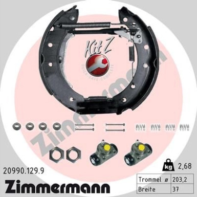 Zimmermann Bremsbackensatz KIT Z 20990.129.9 Zimmermann Bremsbackensatz KIT Z 20990.129.9