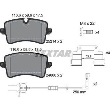 Textar Bremsbelagsatz, Scheibenbremse Q+ 2521405