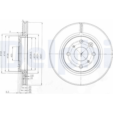 Delphi Bremsscheibe BG3976 Delphi Bremsscheibe BG3976