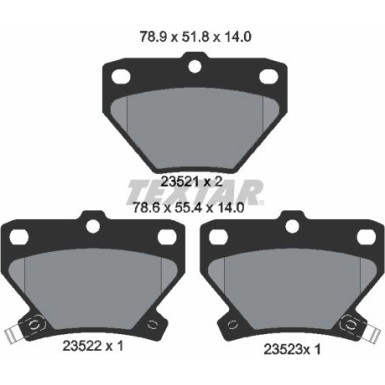 Textar Bremsbelagsatz, Scheibenbremse 2352101 Textar Bremsbelagsatz, Scheibenbremse 2352101
