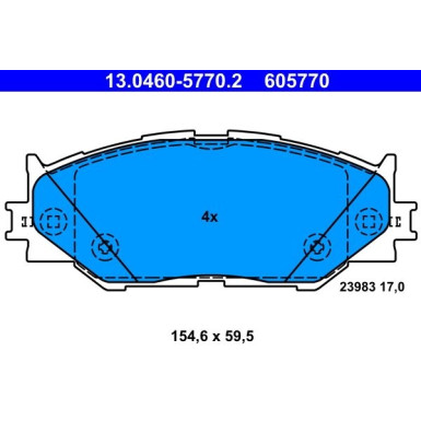 ATE Bremsbelagsatz, Scheibenbremse 13.0460-5770.2 ATE Bremsbelagsatz, Scheibenbremse 13.0460-5770.2