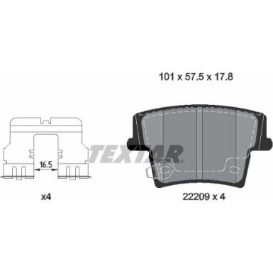 Textar Bremsbelagsatz, Scheibenbremse Q+ 2220901 Textar Bremsbelagsatz, Scheibenbremse Q+ 2220901