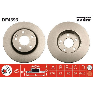 TRW Bremsscheibe DF4393 TRW Bremsscheibe DF4393