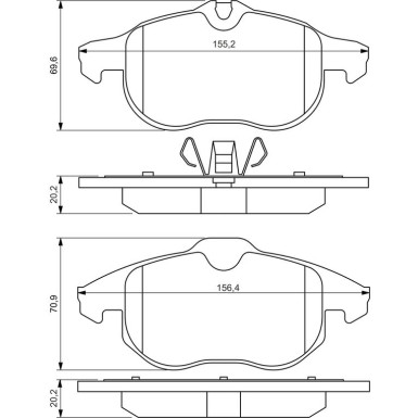 BOSCH Bremsbelagsatz, Scheibenbremse 0 986 494 044 BOSCH Bremsbelagsatz, Scheibenbremse 0 986 494 044