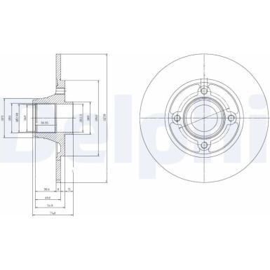 Delphi Bremsscheibe BG9033RS