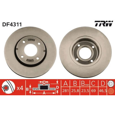 Bremsscheibe DF4311 Bremsscheibe DF4311