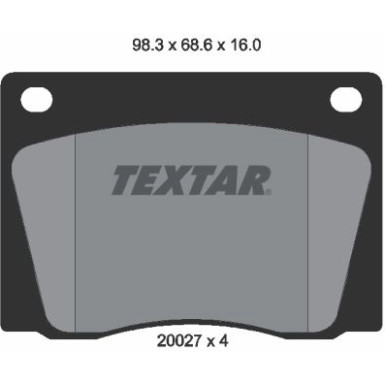 Textar Bremsbelagsatz, Scheibenbremse 2002701