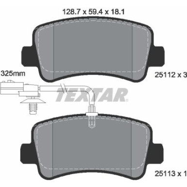 Textar Bremsbelagsatz, Scheibenbremse Q+ 2511201 Textar Bremsbelagsatz, Scheibenbremse Q+ 2511201