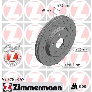 Zimmermann Bremsscheibe SPORT Z 590.2828.52 Zimmermann Bremsscheibe SPORT Z 590.2828.52