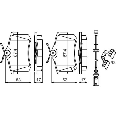 BOSCH Bremsbelagsatz, Scheibenbremse 0 986 494 598 BOSCH Bremsbelagsatz, Scheibenbremse 0 986 494 598