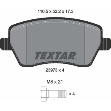Textar Bremsbelagsatz, Scheibenbremse Q+ 2397301 Textar Bremsbelagsatz, Scheibenbremse Q+ 2397301