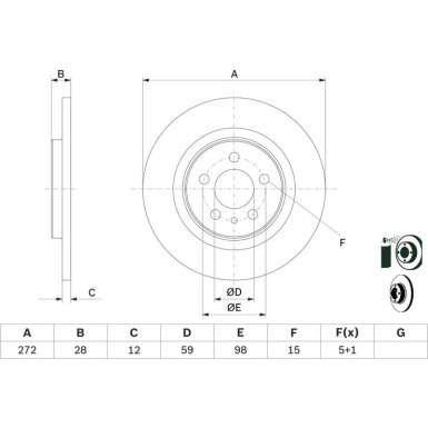 BOSCH Bremsscheibe 0 986 479 064 BOSCH Bremsscheibe 0 986 479 064