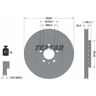 Textar Bremsscheibe 92103400 Textar Bremsscheibe 92103400