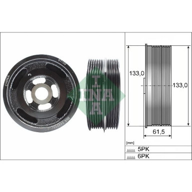 INA Riemenscheibe, Kurbelwelle 544 0167 10