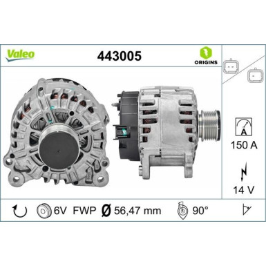 Generator Valeo Origins New OE TECHNOLOGIE 443005