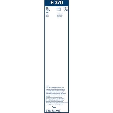 BOSCH H 370 Scheibenwischer Rear 3 397 011 022 BOSCH H 370 Scheibenwischer Rear 3 397 011 022