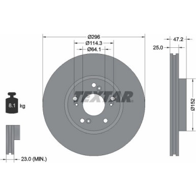 Textar Bremsscheibe 92195000 Textar Bremsscheibe 92195000
