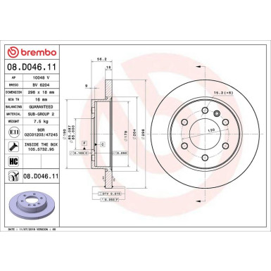 Brembo Bremsscheibe PRIME LINE - UV Coated 08.D046.11
