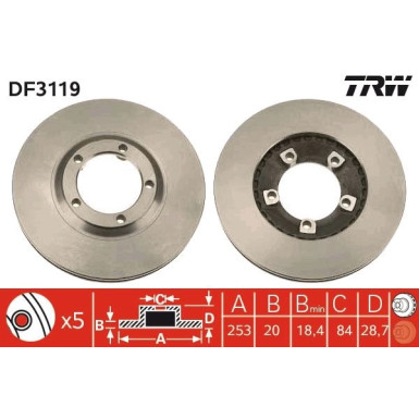 TRW Bremsscheibe DF3119