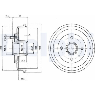 Delphi Bremstrommel BF402