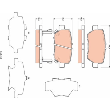 TRW Bremsbelagsatz, Scheibenbremse GDB3512
