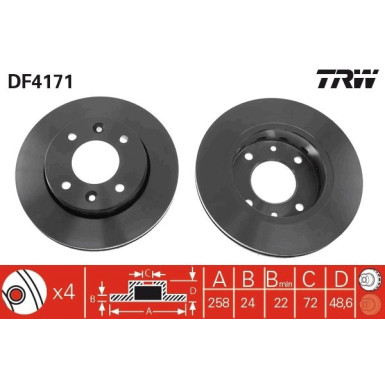 TRW Bremsscheibe DF4171