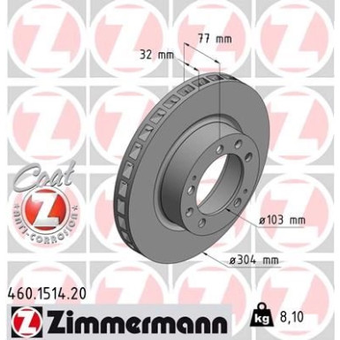 Zimmermann Bremsscheibe Coat Z 460.1514.20