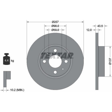 Textar Bremsscheibe PRO 92236703 Textar Bremsscheibe PRO 92236703
