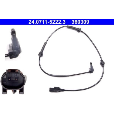ATE Sensor, Raddrehzahl 24.0711-5222.3 ATE Sensor, Raddrehzahl 24.0711-5222.3
