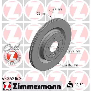 Zimmermann Bremsscheibe Coat Z 450.5216.20