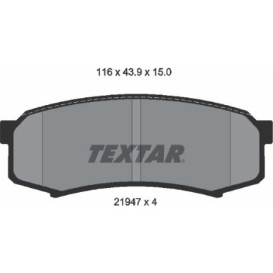 Textar Bremsbelagsatz, Scheibenbremse 2194701 Textar Bremsbelagsatz, Scheibenbremse 2194701