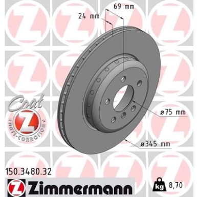 Zimmermann Bremsscheibe FORMULA F 150.3480.32