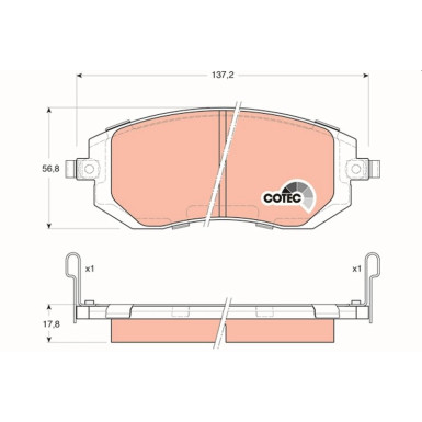 TRW Bremsbelagsatz, Scheibenbremse COTEC GDB3328 TRW Bremsbelagsatz, Scheibenbremse COTEC GDB3328