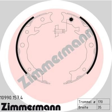Zimmermann Bremsbackensatz, Feststellbremse 10990.157.4 Zimmermann Bremsbackensatz, Feststellbremse 10990.157.4