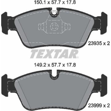 Textar Bremsbelagsatz, Scheibenbremse Q+ 2393501 Textar Bremsbelagsatz, Scheibenbremse Q+ 2393501