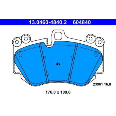 ATE Bremsbelagsatz, Scheibenbremse 13.0460-4840.2 ATE Bremsbelagsatz, Scheibenbremse 13.0460-4840.2