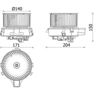 Mahle Innenraumgebläse BEHR Premium Line AB 284 000P