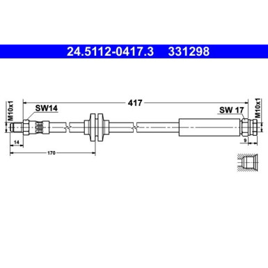ATE Bremsschlauch 24.5112-0417.3 ATE Bremsschlauch 24.5112-0417.3