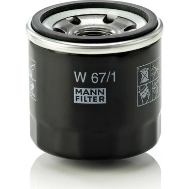 MANN-FILTER W 67/1 Ölfilter M 20 X 1.5, mit einem Rücklaufsperrventil, Anschraubfilter