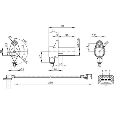 BOSCH Impulsgeber, Kurbelwelle 0 261 210 248