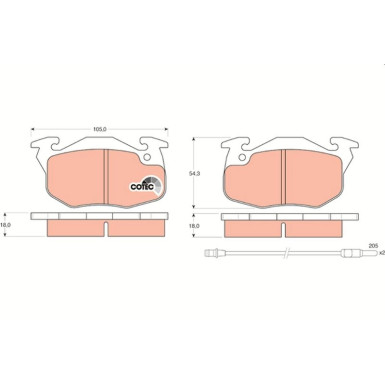 TRW Bremsbelagsatz, Scheibenbremse COTEC GDB327